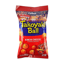 Takoyaki Ball Corn Puffs,Kimchi Cheese Flavor,3.17oz【Gluten-Free】